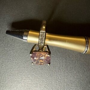 Nano morganite ring in sterling silver, 4.60 ctw size 8